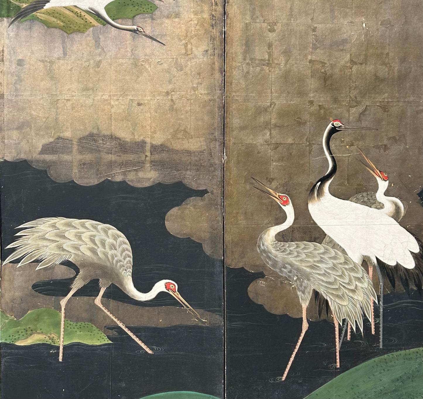 Tranquil Crane Lake Edo Screen