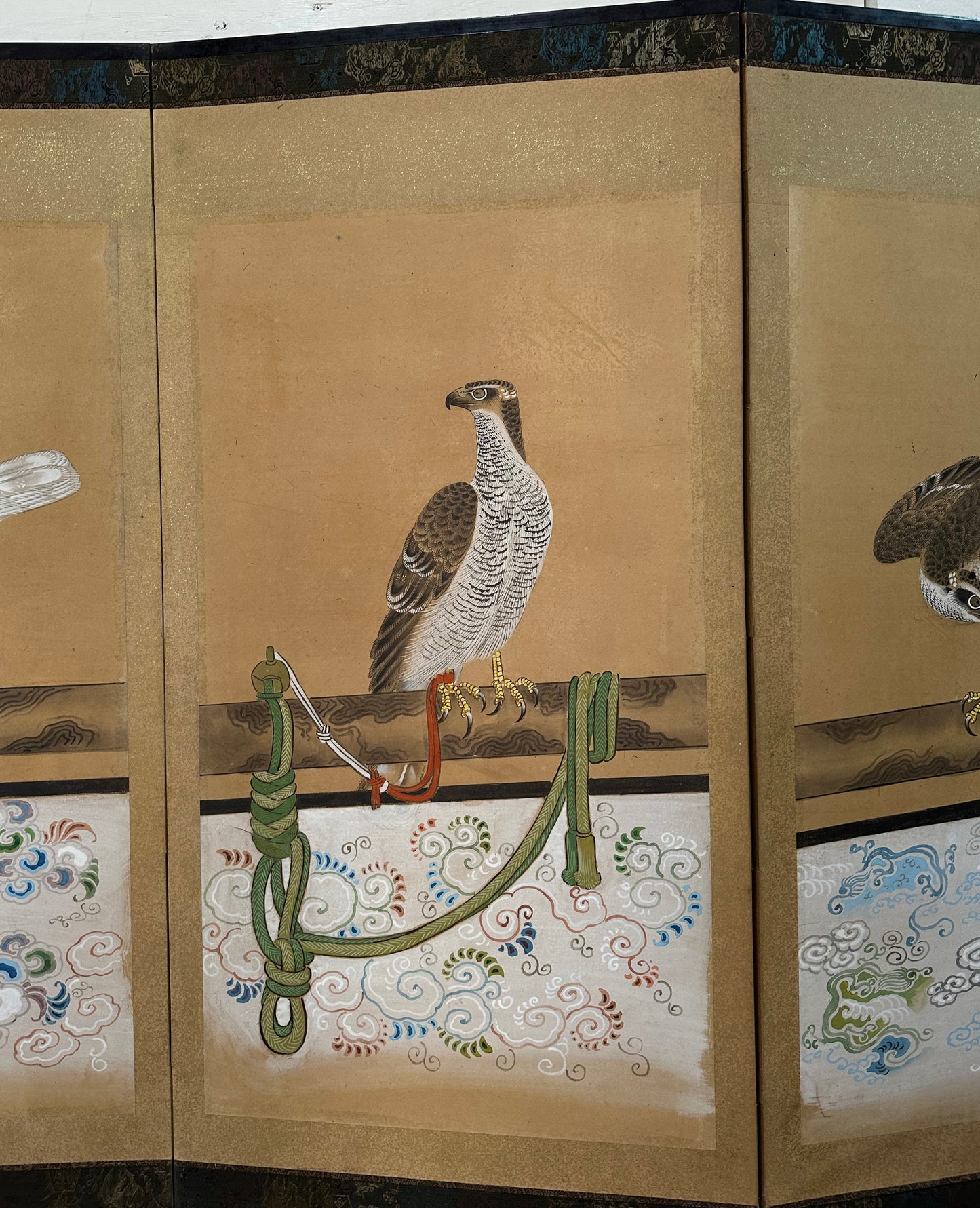 19th Century Japanese  Kayouzu  Falconry Screen  SD 62