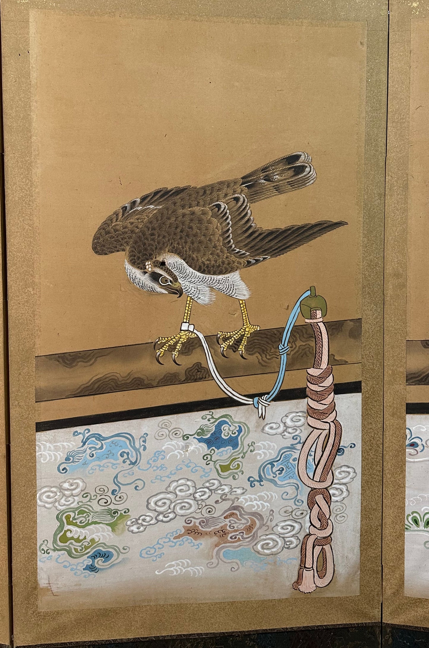 19th Century Japanese  Kayouzu  Falconry Screen  SD 62