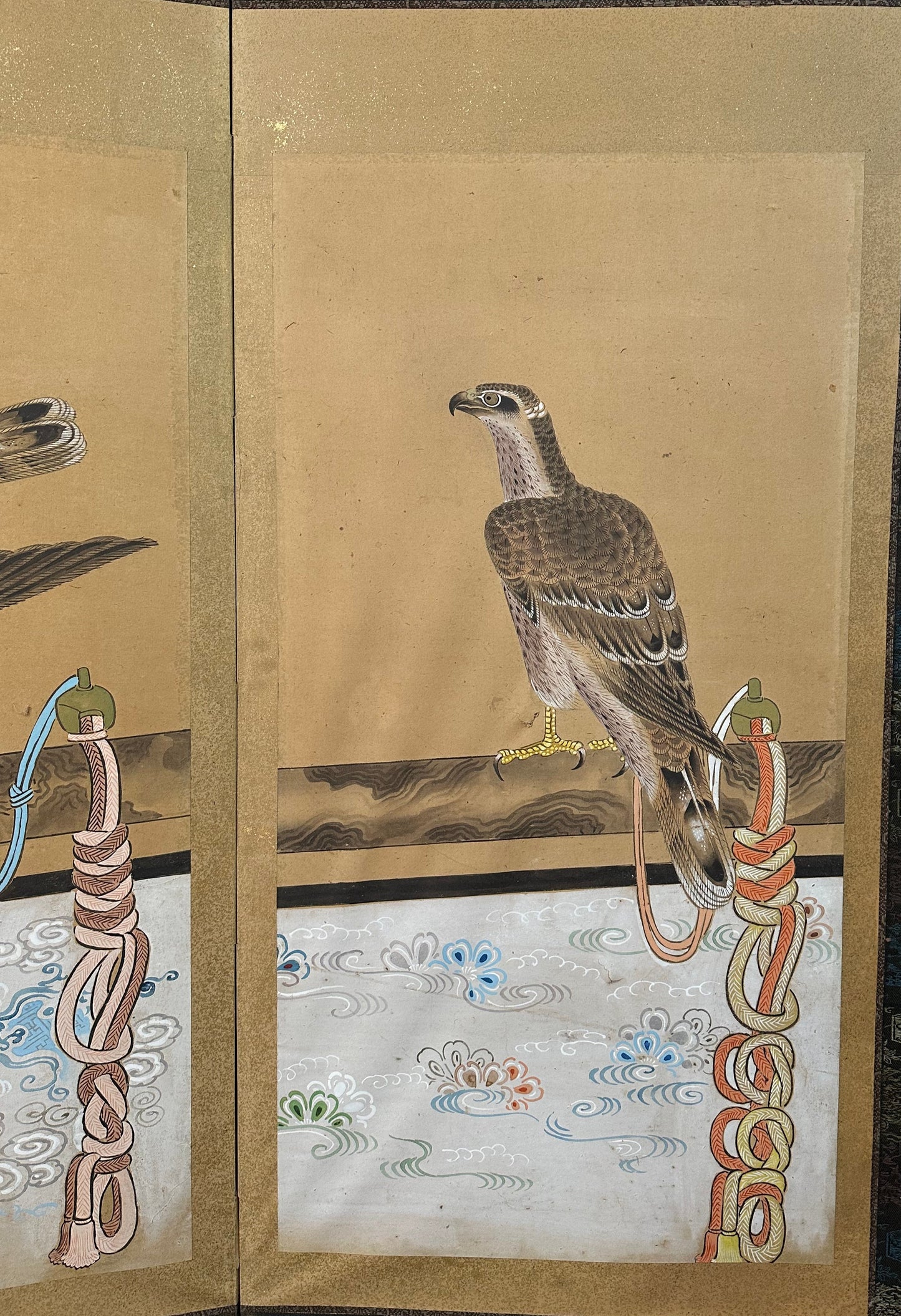 19th Century Japanese  Kayouzu  Falconry Screen  SD 62