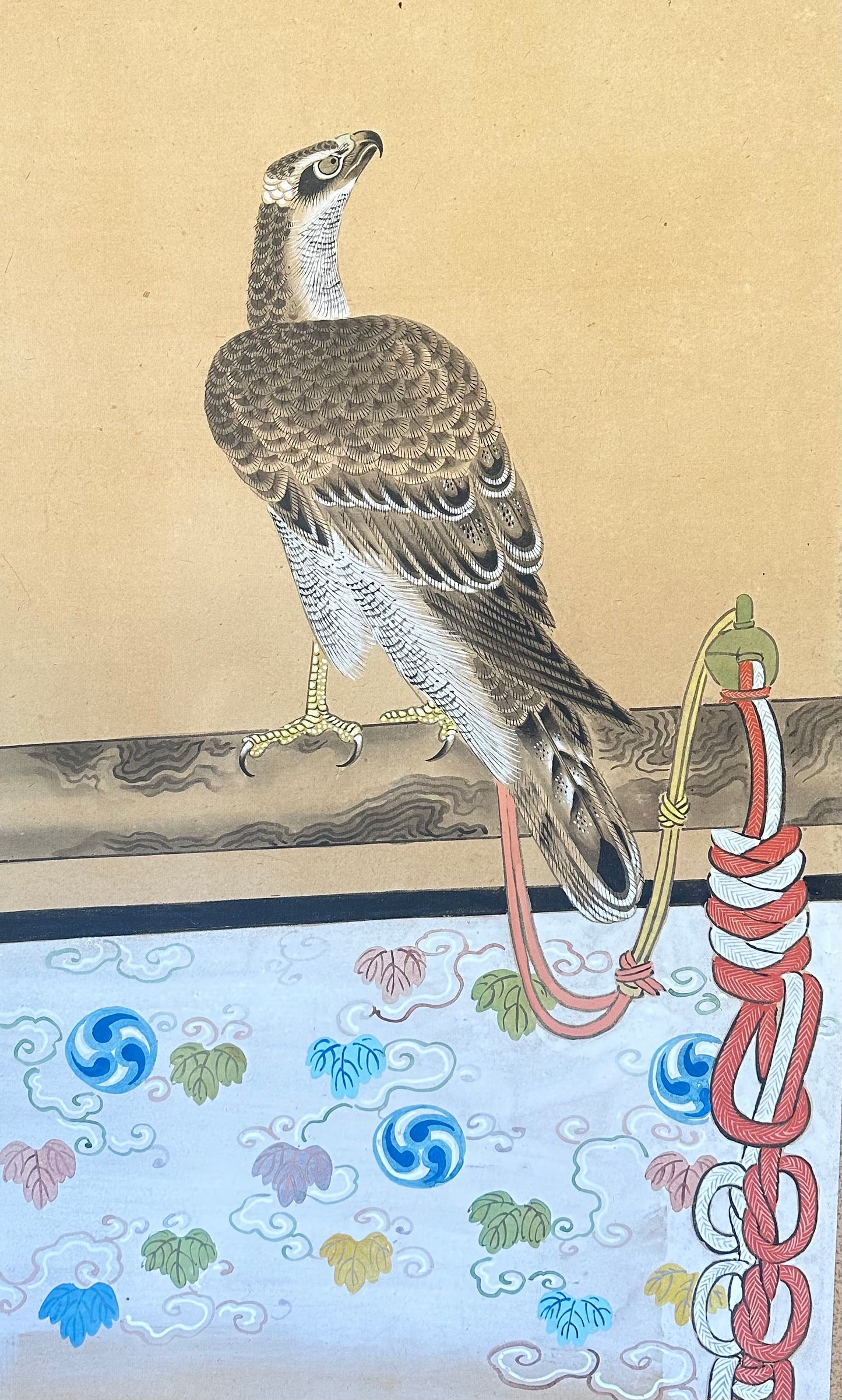 19th Century Japanese  Kayouzu  Falconry Screen  SD 62