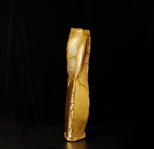 Spectacular Tall bronze vase by one of the top metal artists of 20C ZA01